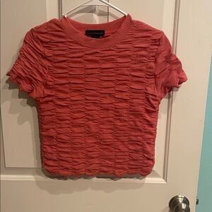 House of Harlow 1960 Textured Pink Short Sleeve Top